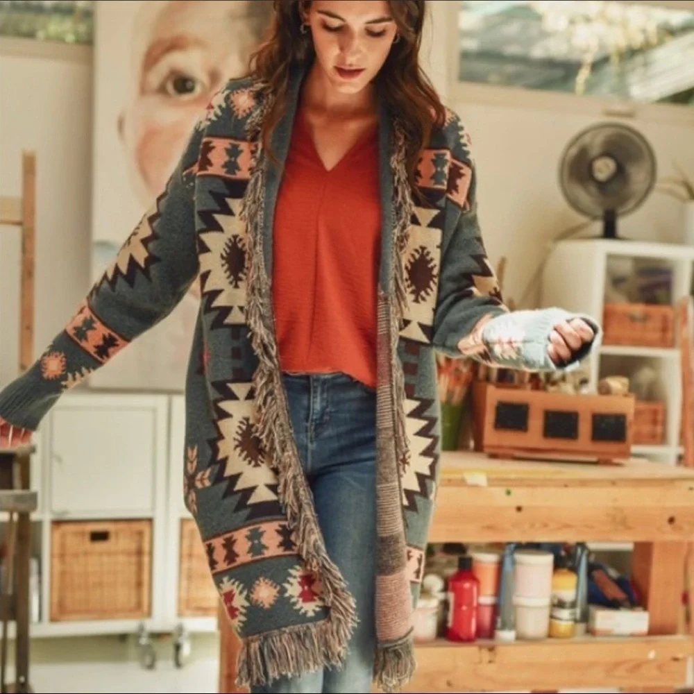 Native Cowichan Inspired Blanket Sweater